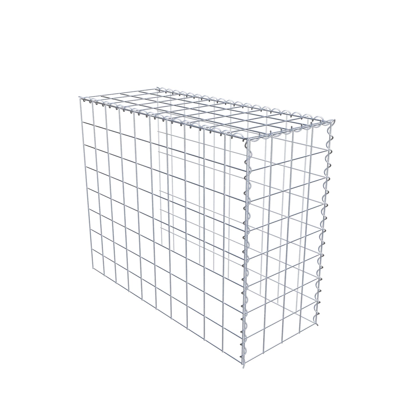 Opbouw schanskorf type 4 100 cm x 80 cm x 40 cm (L x H x D), maaswijdte 10 cm x 10 cm, spiraal