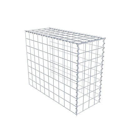 Opbouw schanskorf type 4 100 cm x 80 cm x 40 cm (L x H x D), maaswijdte 10 cm x 10 cm, spiraal