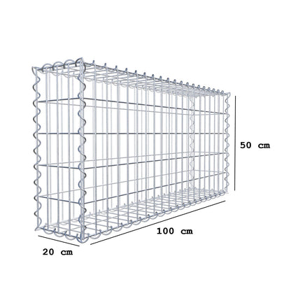 2er Set Gabionen 100 cm x 50 cm x 20 cm (L x H x T), Maschenweite 5 x 10 cm, Spirale