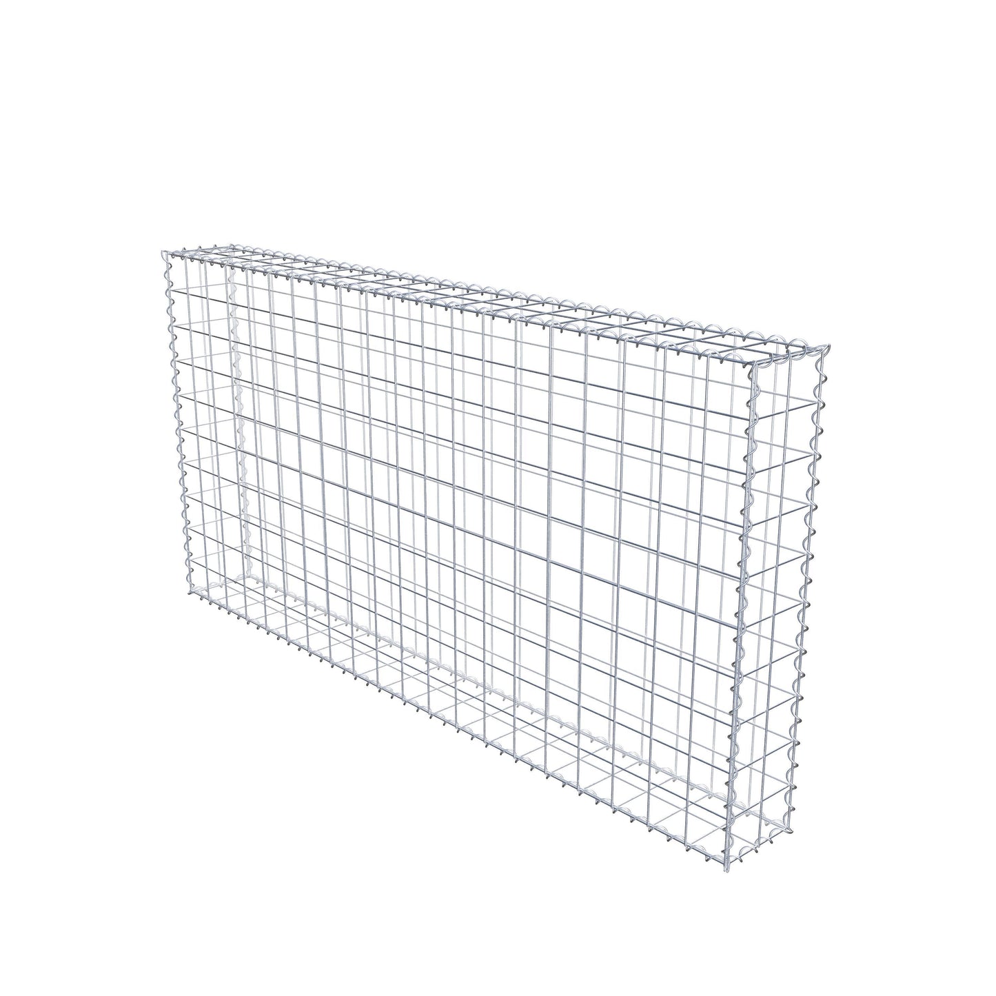 Gabião 200 cm x 100 cm x 20 cm (C x A x P), malhagem 10 cm x 10 cm, espiral