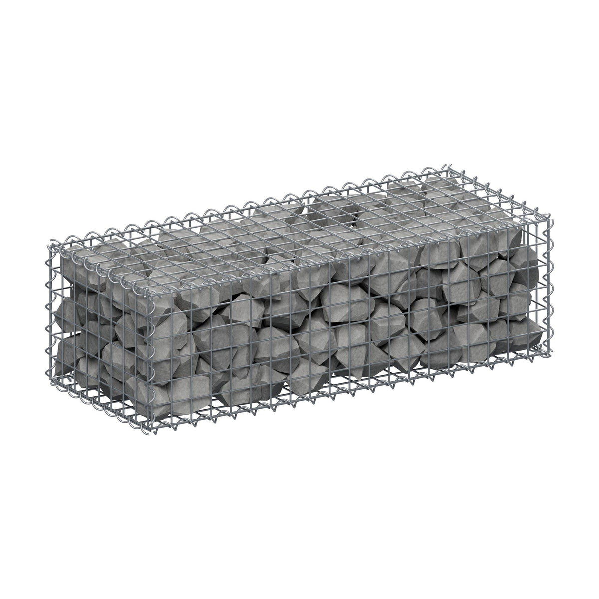 Gabion 100 cm x 30 cm x 40 cm (L x H x D), mesh size 5 cm x 5 cm, spiral
