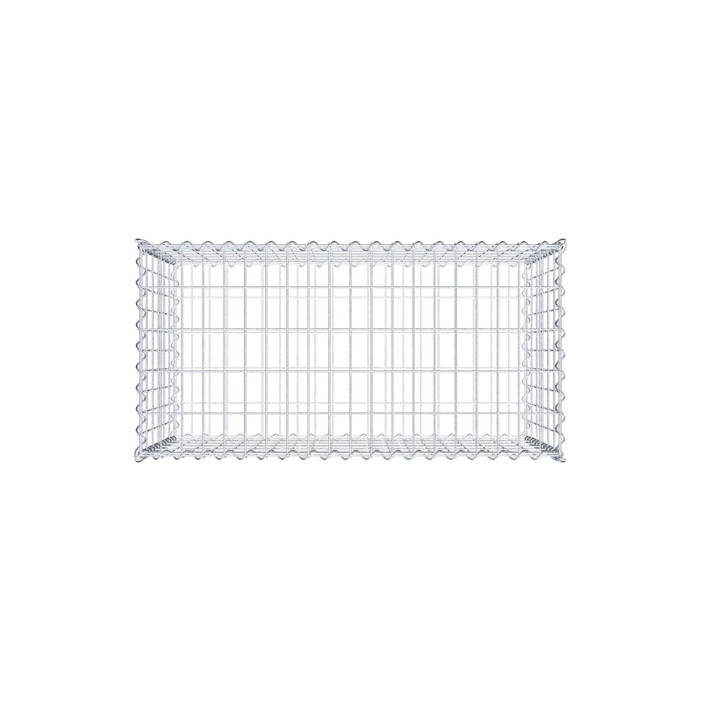 Schanskorf 100 cm x 60 cm x 50 cm (L x H x D), maaswijdte 5 cm x 10 cm, spiraalvormig