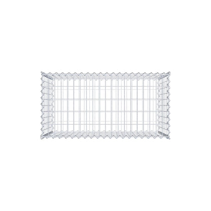 Schanskorf 100 cm x 60 cm x 50 cm (L x H x D), maaswijdte 5 cm x 10 cm, spiraalvormig