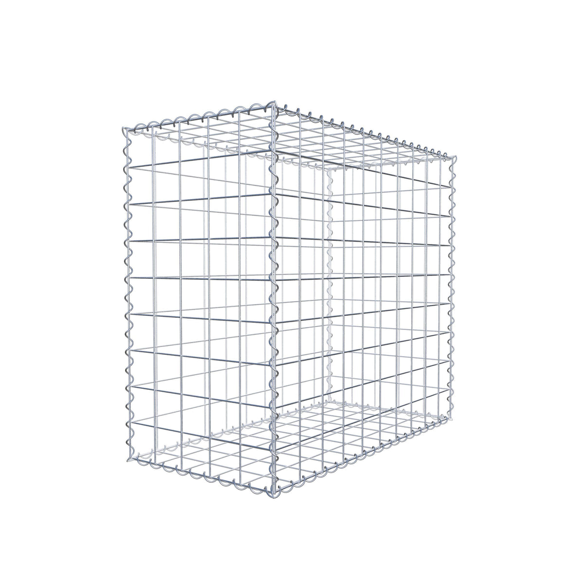 Schanskorf 100 cm x 90 cm x 50 cm (L x H x D), maaswijdte 10 cm x 10 cm, spiraalvormig