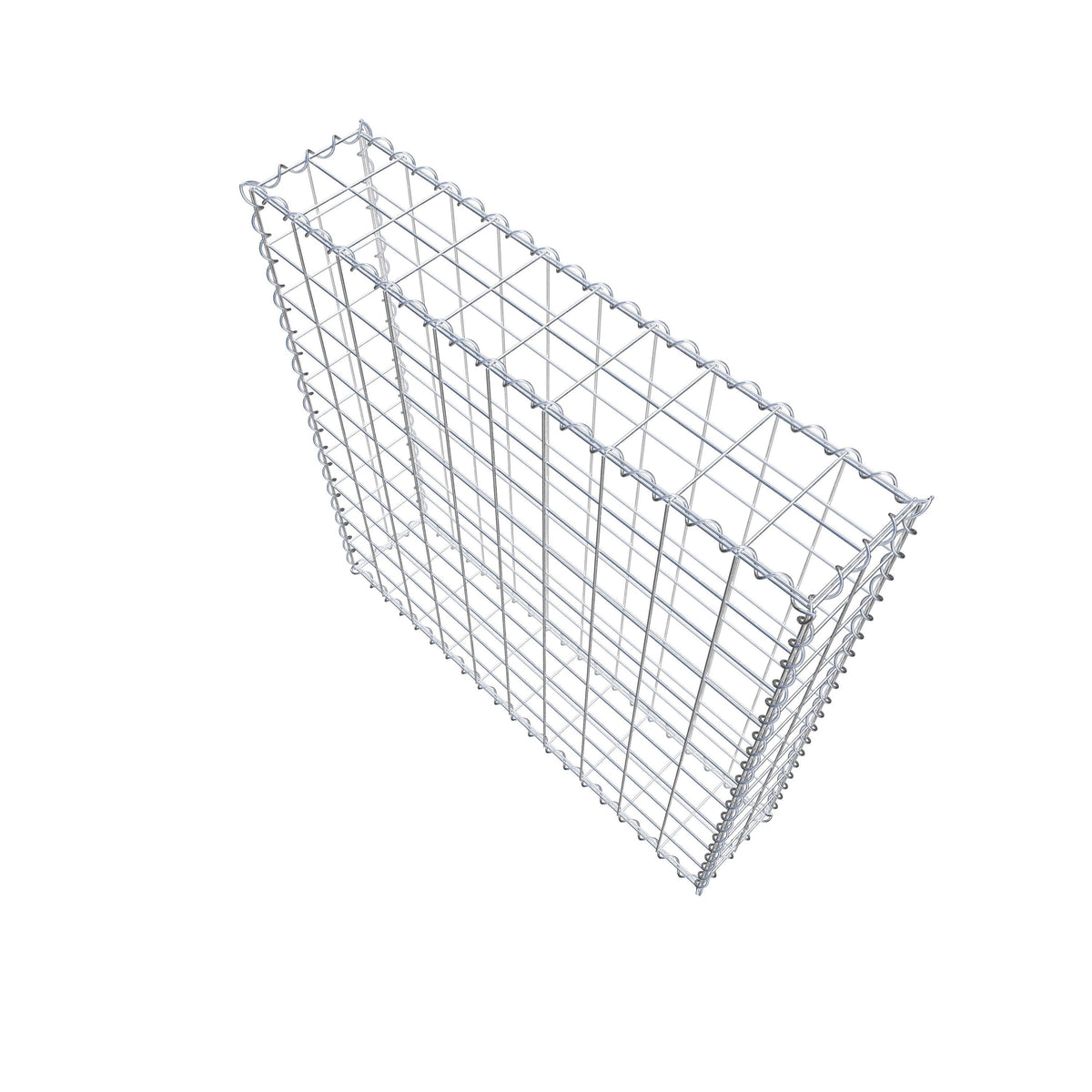 Gabion 100 cm x 100 cm x 20 cm (L x H x D), maskestørrelse 10 cm x 10 cm, spiral
