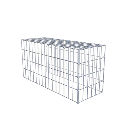 Monteret gabion type 4 80 cm x 40 cm x 30 cm (L x H x D), maskestørrelse 5 cm x 10 cm, C-ring