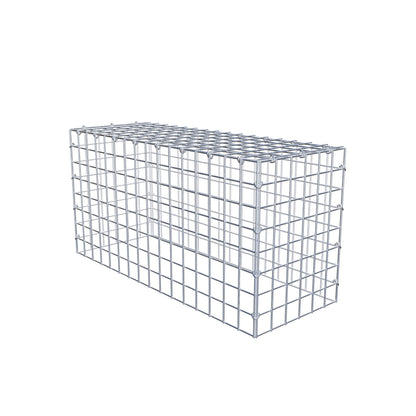 Monteret gabion type 3 80 cm x 40 cm x 30 cm (L x H x D), maskestørrelse 5 cm x 5 cm, C-ring