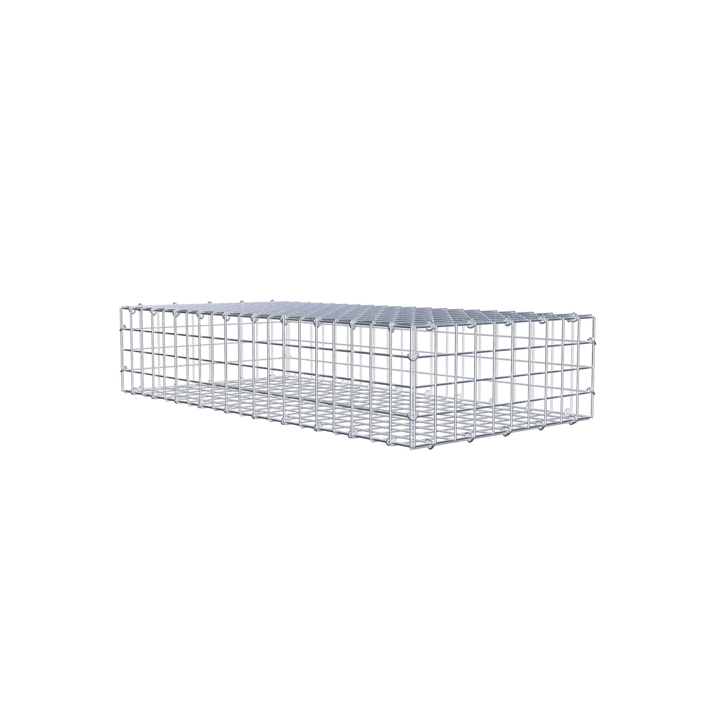 Gabião 100 cm x 20 cm x 50 cm (C x A x P), malhagem 5 cm x 5 cm, anel C