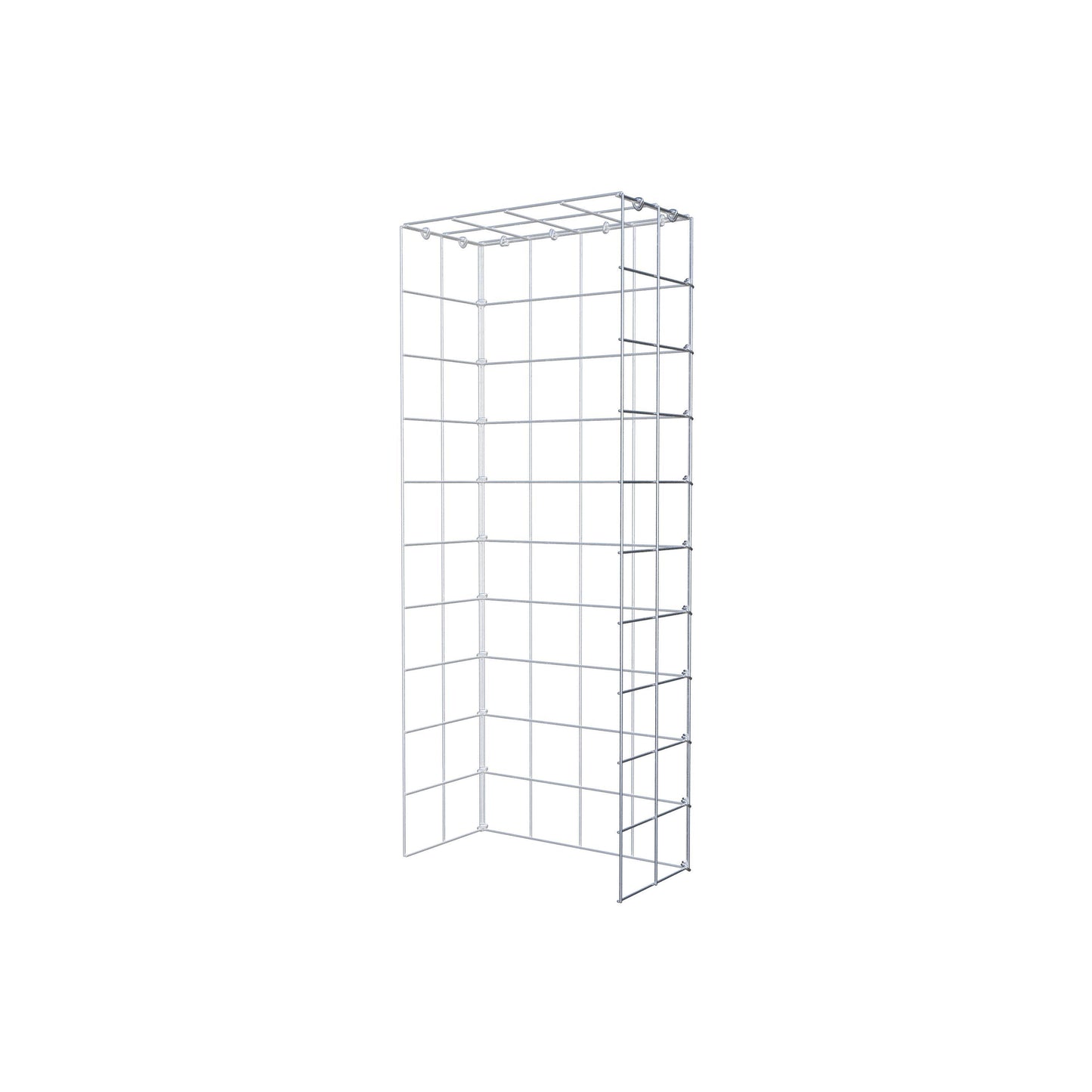 Type 4 oplegkorf 100 cm x 20 cm x 40 cm (L x H x D), maaswijdte 10 cm x 10 cm, C-ring