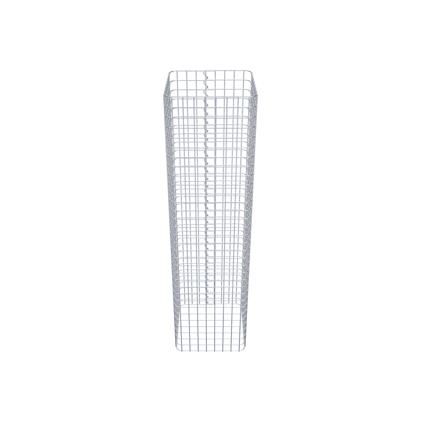 Schanskorfzuil, hoekig 42 cm x 42 cm, 160 cm hoog, MW 5 cm x 5 cm