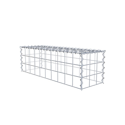Aangegroeide schanskorf type 3 100 cm x 30 cm x 30 cm (L x H x D), maaswijdte 10 cm x 10 cm, spiraal