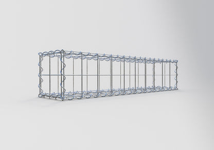 Schanskorf 100 cm x 20 cm x 20 cm (L x H x D), maaswijdte 10 cm x 10 cm, spiraalvormig