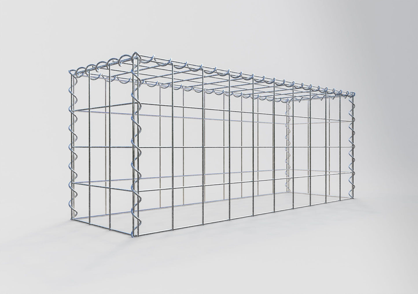 Gabion rapporté type 3 100 cm x 40 cm x 30 cm (L x H x P), mailles 10 cm x 10 cm, spirale
