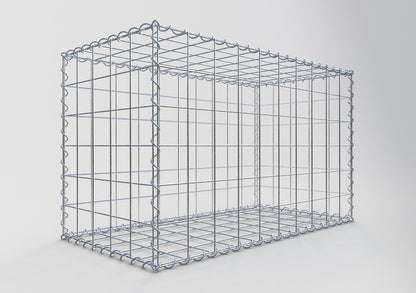 Schanskorf 100 cm x 60 cm x 50 cm (L x H x D), maaswijdte 10 cm x 10 cm, spiraalvormig