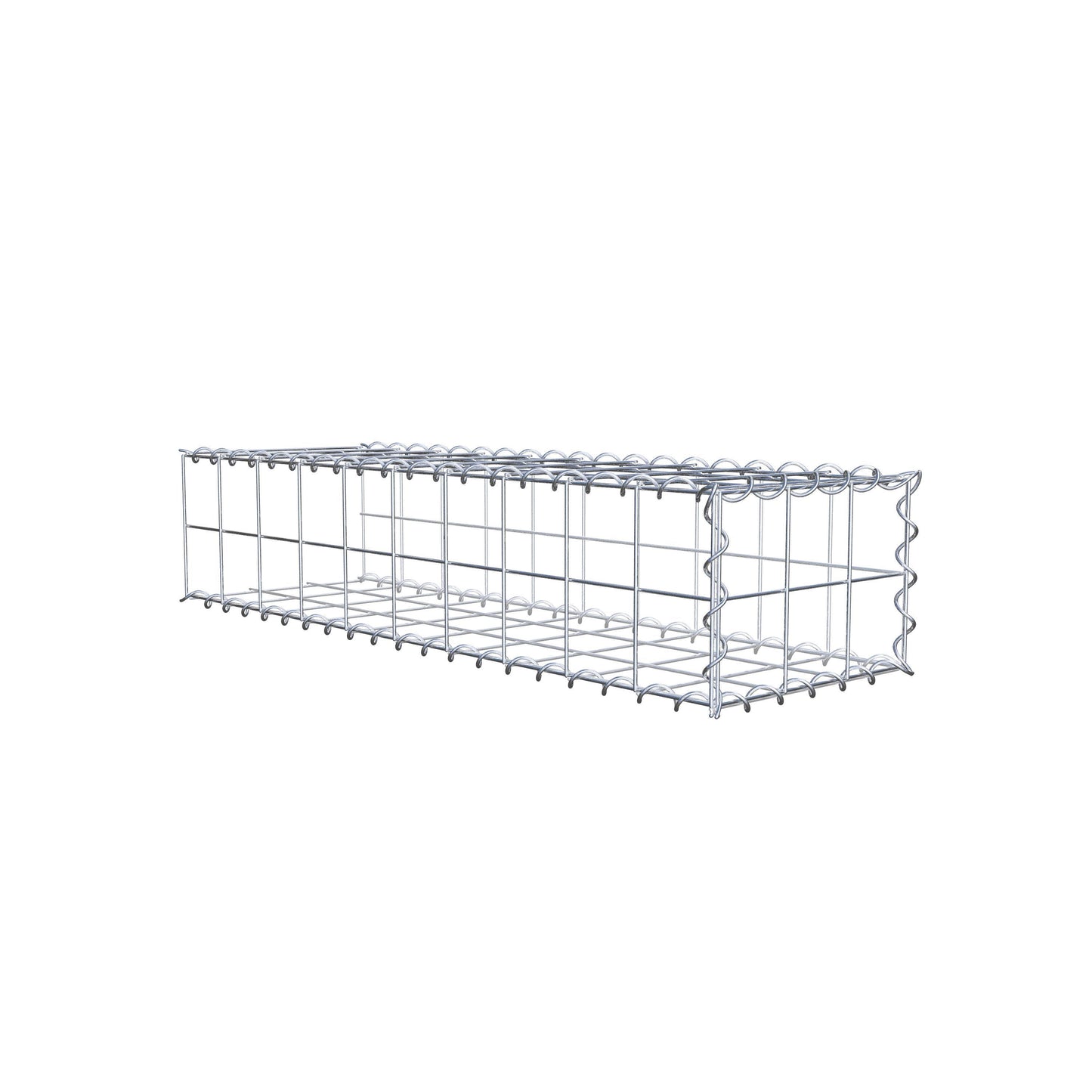 Gabion rapporté type 2 100 cm x 20 cm x 30 cm (L x H x P), mailles 10 cm x 10 cm, spirale