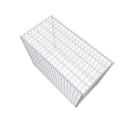 Schanskorf 100 cm x 80 cm x 50 cm (L x H x D), maaswijdte 5 cm x 10 cm, spiraalvormig