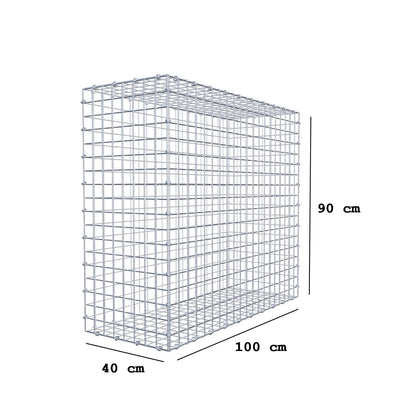 Gabion 100 cm x 90 cm x 40 cm (L x H x P), mailles 5 x 5 cm, anneau en spirale