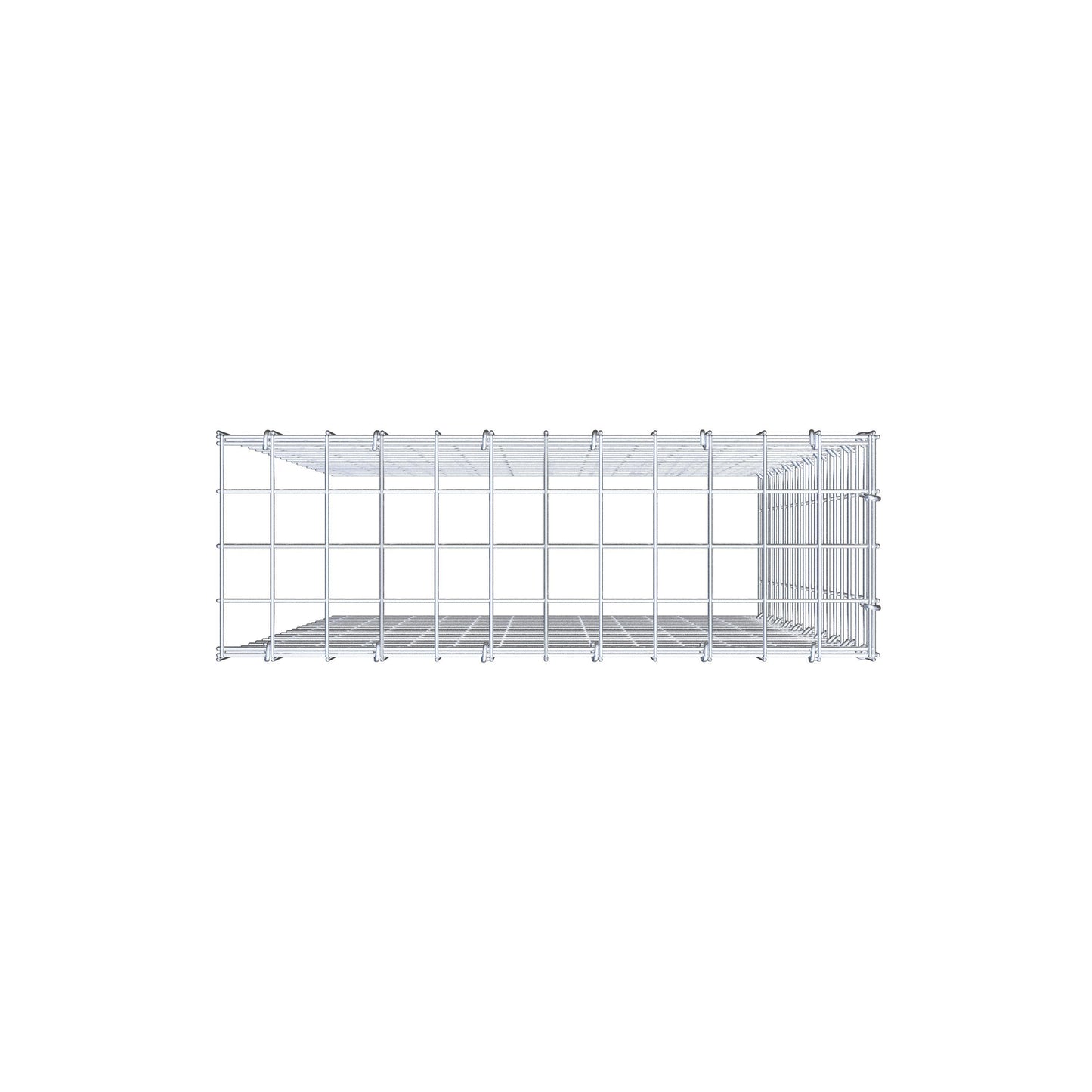 Type 4 oplegkorf 100 cm x 60 cm x 20 cm (L x H x D), maaswijdte 5 cm x 5 cm, C-ring