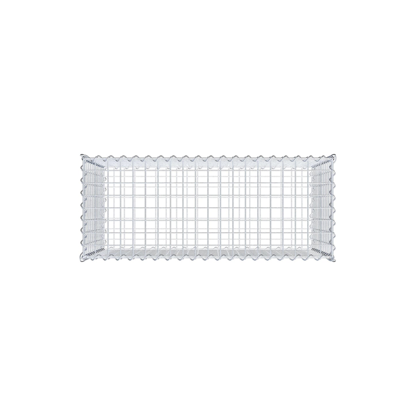 Schanskorf 100 cm x 60 cm x 40 cm (L x H x D), maaswijdte 5 cm x 5 cm, spiraalvormig