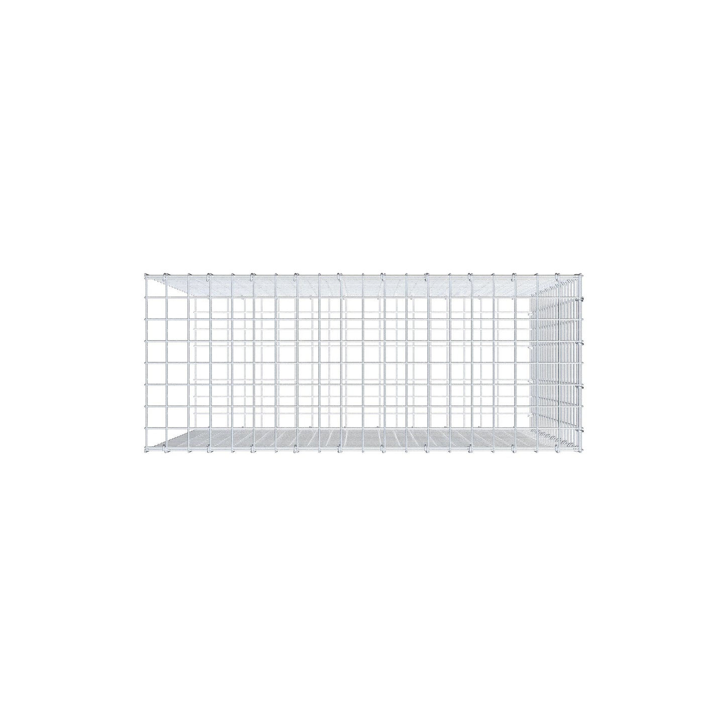 Type 2 oplegkorf 100 cm x 90 cm x 40 cm (L x H x D), maaswijdte 5 cm x 5 cm, C-ring
