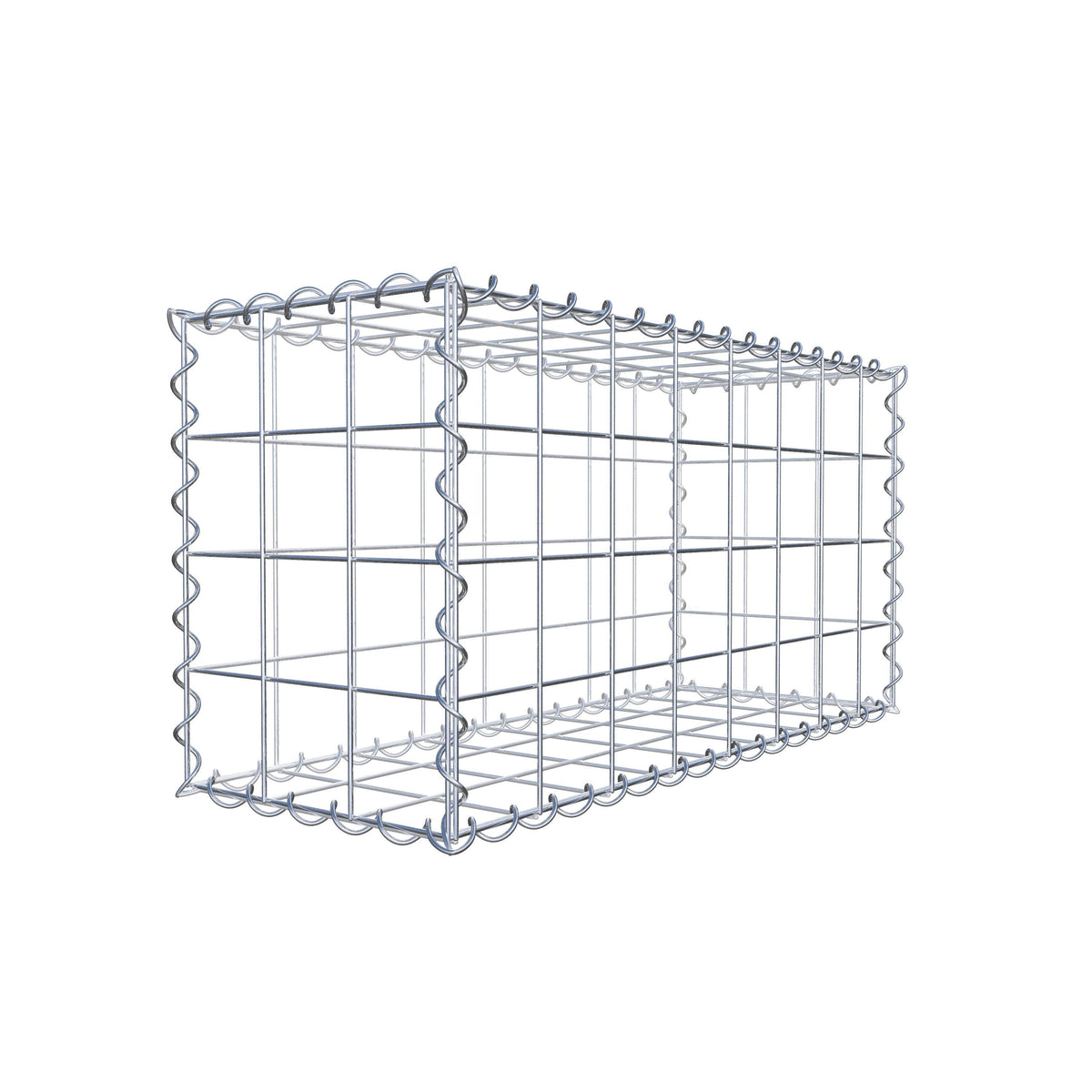Gabione 80 cm x 40 cm x 30 cm (L x H x T), Maschenweite 10 cm x 10 cm, Spirale