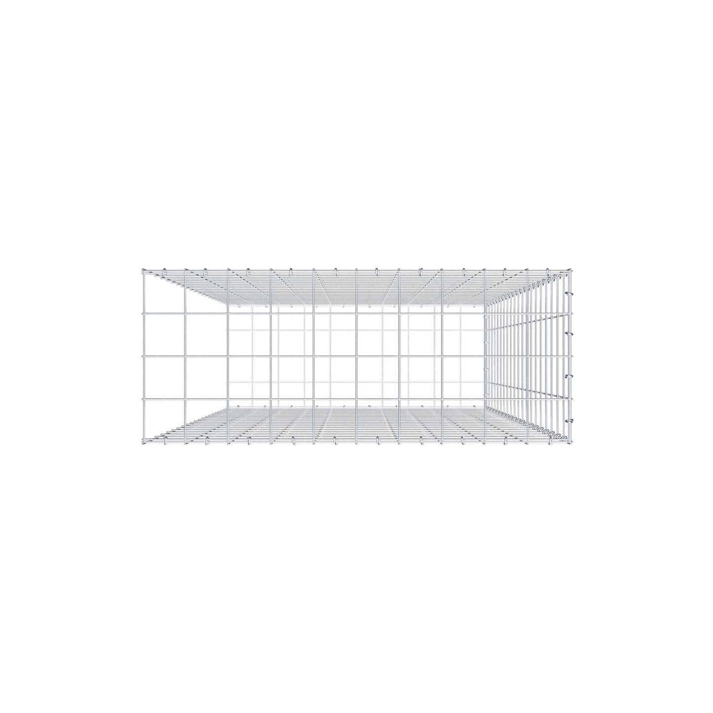 Fourche rapportée type 2 200 cm x 100 cm x 40 cm (L x H x P), maille 10 cm x 10 cm, anneau en C
