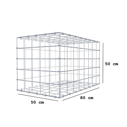 Schanskorf 80 cm x 50 cm x 50 cm (L x H x D), maaswijdte 10 x 10 cm, spiraalring