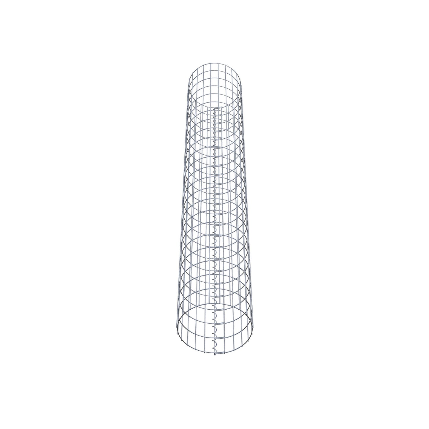 Schanskorfzuil rond 37 cm diameter, 230 cm hoogte, maaswijdte 5 cm x 10 cm