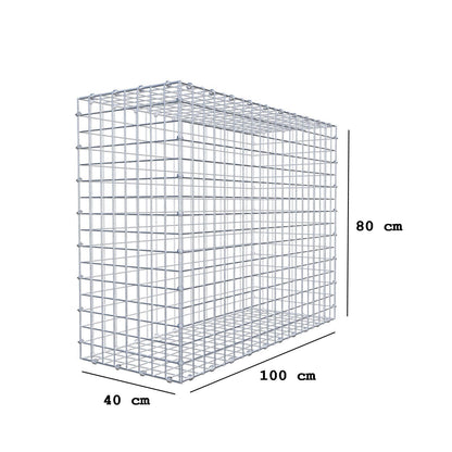 Schanskorf 100 cm x 80 cm x 40 cm (L x H x D), maaswijdte 5 x 5 cm, spiraalring