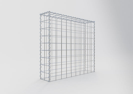 Gabion rapporté type 3 100 cm x 90 cm x 20 cm (L x H x P), mailles 10 cm x 10 cm, spirale
