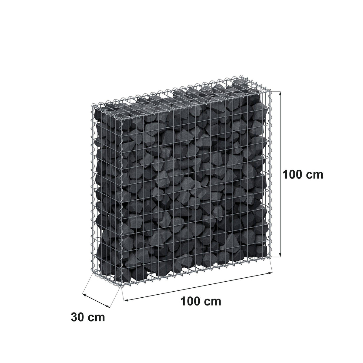 Schanskorf 100 cm x 100 cm x 30 cm (L x H x D), maaswijdte 5 cm x 10 cm, spiraal