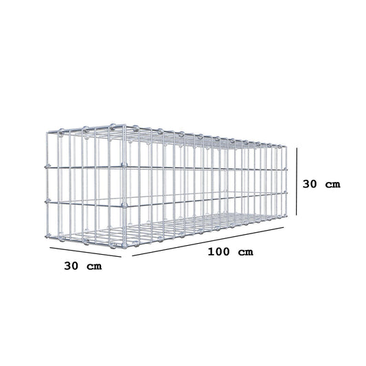 Schanskorf 100 cm x 30 cm x 30 cm (L x H x D), maaswijdte 5 x 10 cm, spiraalring