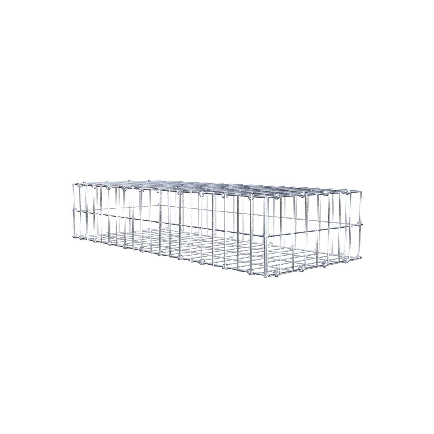 Gabione 100 cm x 20 cm x 40 cm (L x H x T), Maschenweite 5 x 10 cm, Spiralring
