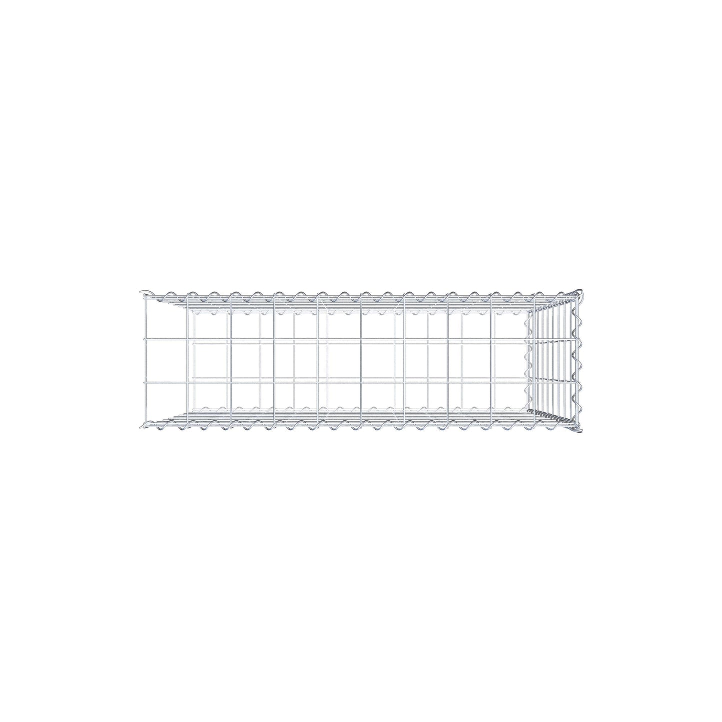 Gabion rapporté type 2 100 cm x 90 cm x 30 cm (L x H x P), mailles 10 cm x 10 cm, spirale
