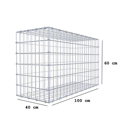 Schanskorf 100 cm x 60 cm x 40 cm (L x H x D), maaswijdte 5 x 10 cm, spiraalring