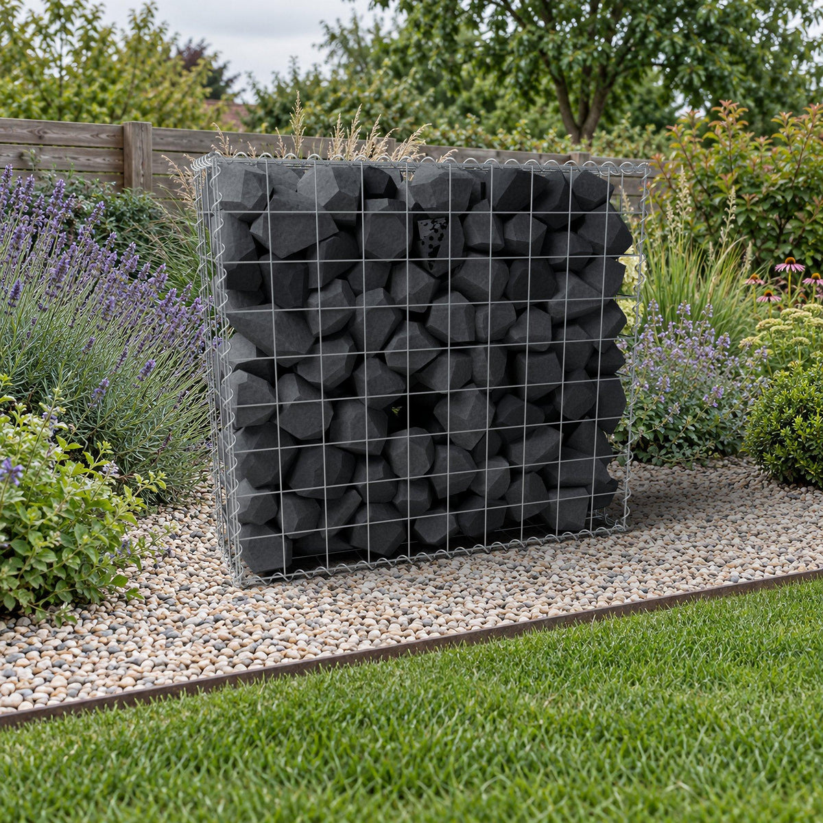 Gabion 100 cm x 90 cm x 30 cm (L x H x D), maskstorlek 10 cm x 10 cm, spiral