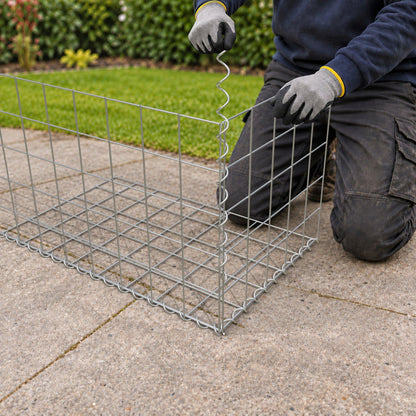 Gabion 80 cm x 50 cm x 50 cm (L x H x P), mailles 10 cm x 10 cm, spirale