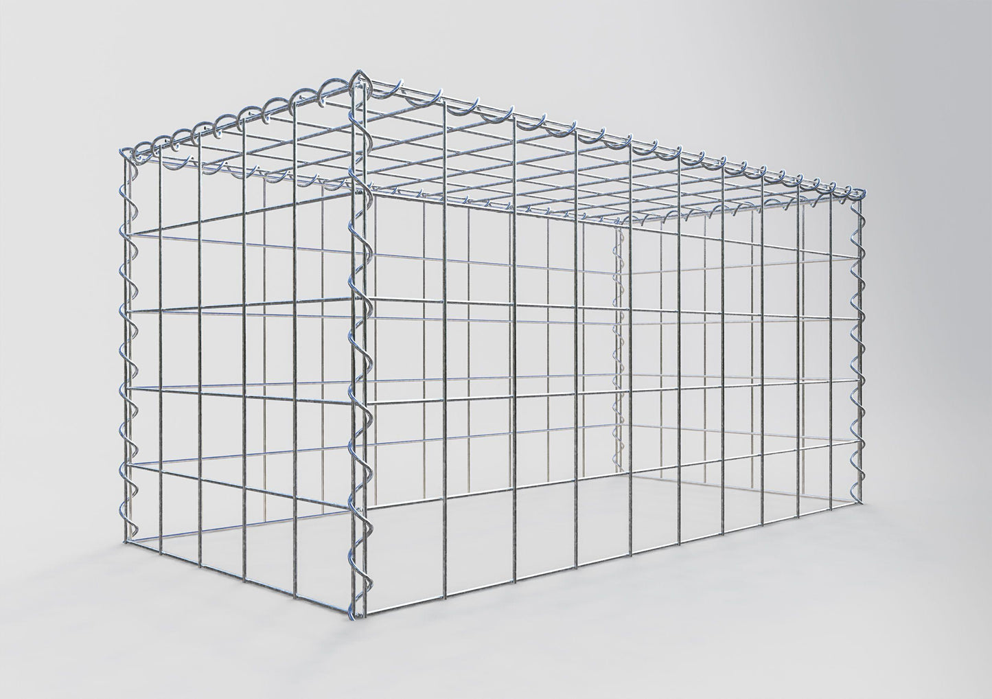 Aangegroeide schanskorf type 3 100 cm x 50 cm x 50 cm (L x H x D), maaswijdte 10 cm x 10 cm, spiraal