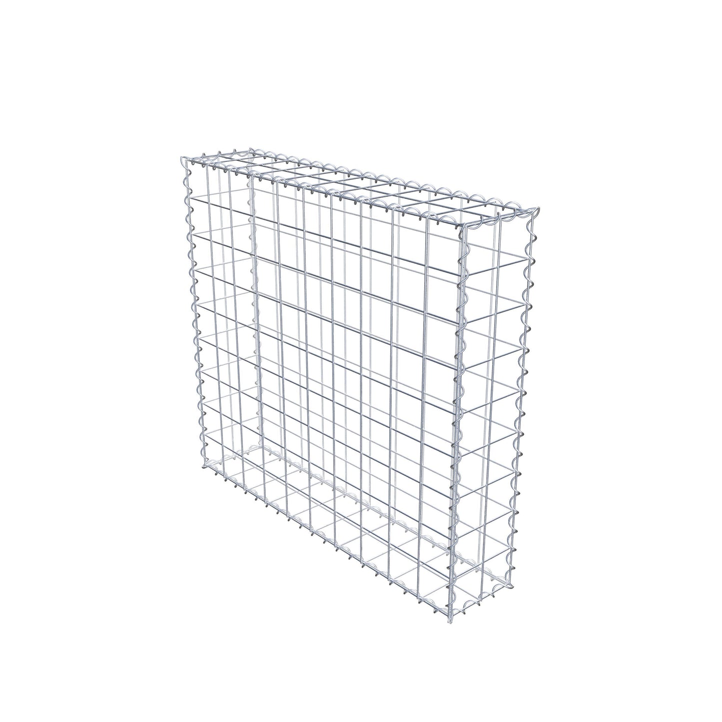 Schanskorf 100 cm x 90 cm x 20 cm (L x H x D), maaswijdte 10 cm x 10 cm, spiraalvormig