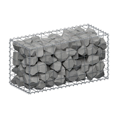 Schanskorf 100 cm x 50 cm x 40 cm (L x H x D), maaswijdte 10 cm x 10 cm, spiraalvormig