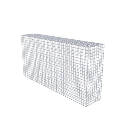 Gabion 200 cm x 100 cm x 40 cm (L x H x D), maskestørrelse 5 x 5 cm, spiralring