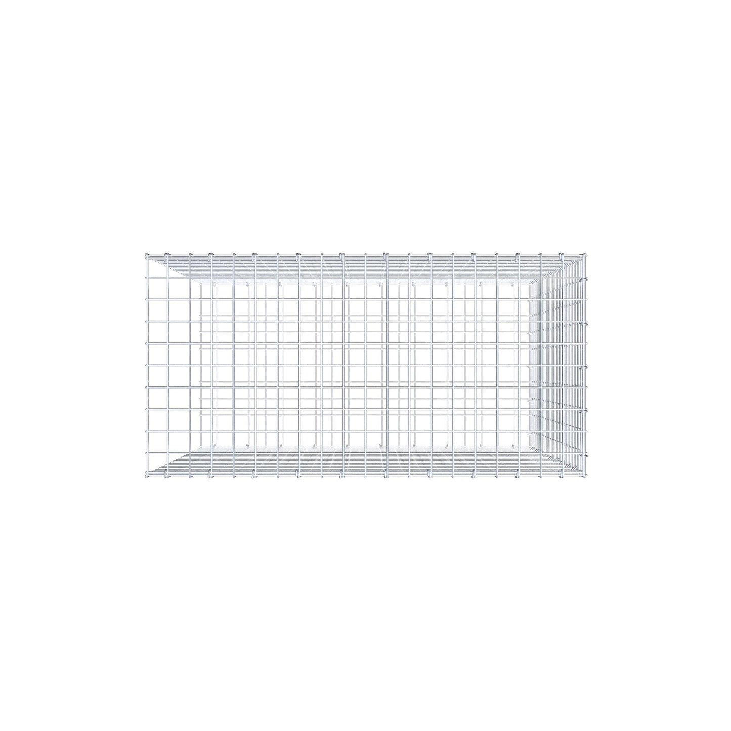 Add-on schanskorf type 2 100 cm x 100 cm x 50 cm (L x H x D), maaswijdte 5 cm x 5 cm, C-ring