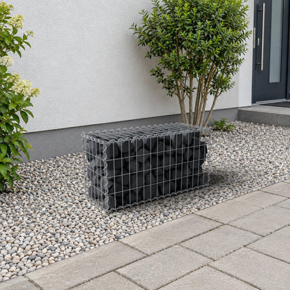 Gabion 80 cm x 40 cm x 30 cm (L x H x D), maskestørrelse 5 cm x 10 cm, spiral