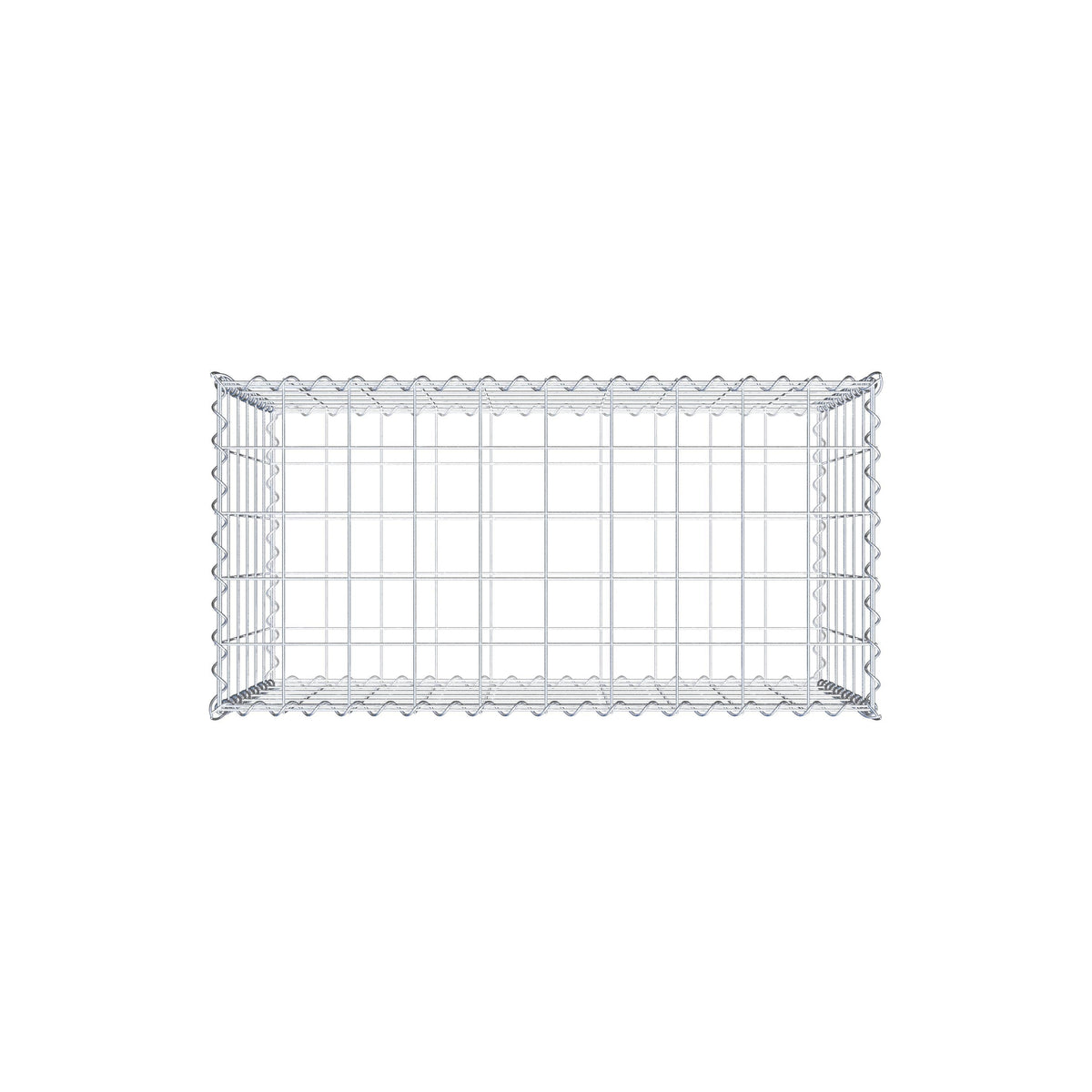 Schanskorf 100 cm x 60 cm x 50 cm (L x H x D), maaswijdte 10 cm x 10 cm, spiraalvormig