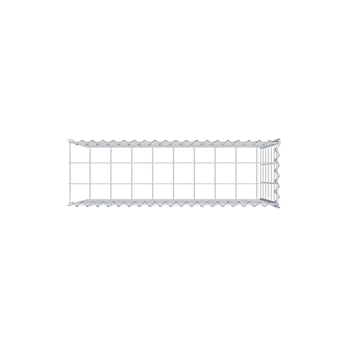 Aangebouwde schanskorf type 4 100 cm x 60 cm x 30 cm (L x H x D), maaswijdte 10 cm x 10 cm, spiraal