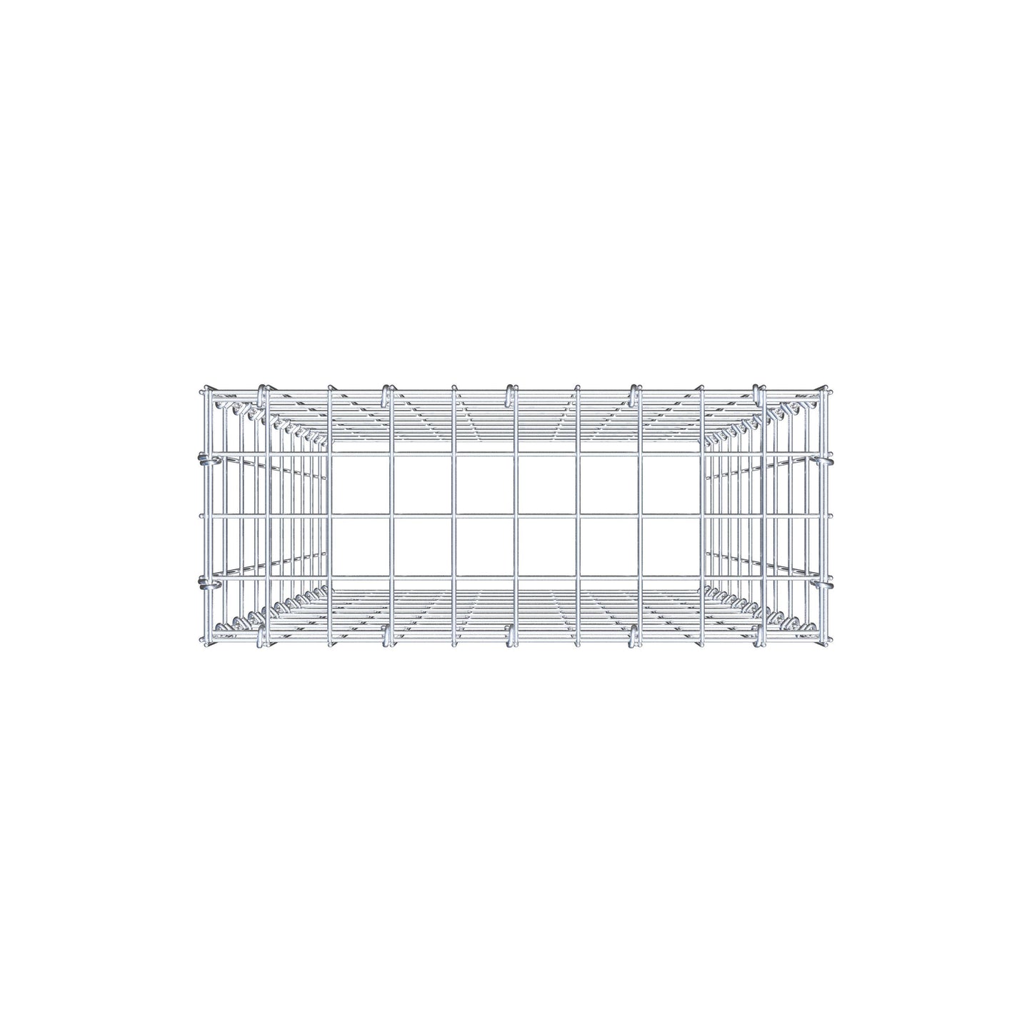 Typ 3 påbyggnadsgabion 100 cm x 50 cm x 20 cm (L x H x D), maskstorlek 5 cm x 10 cm, C-ring