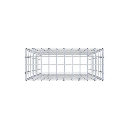 Typ 3 påbyggnadsgabion 100 cm x 50 cm x 20 cm (L x H x D), maskstorlek 5 cm x 10 cm, C-ring