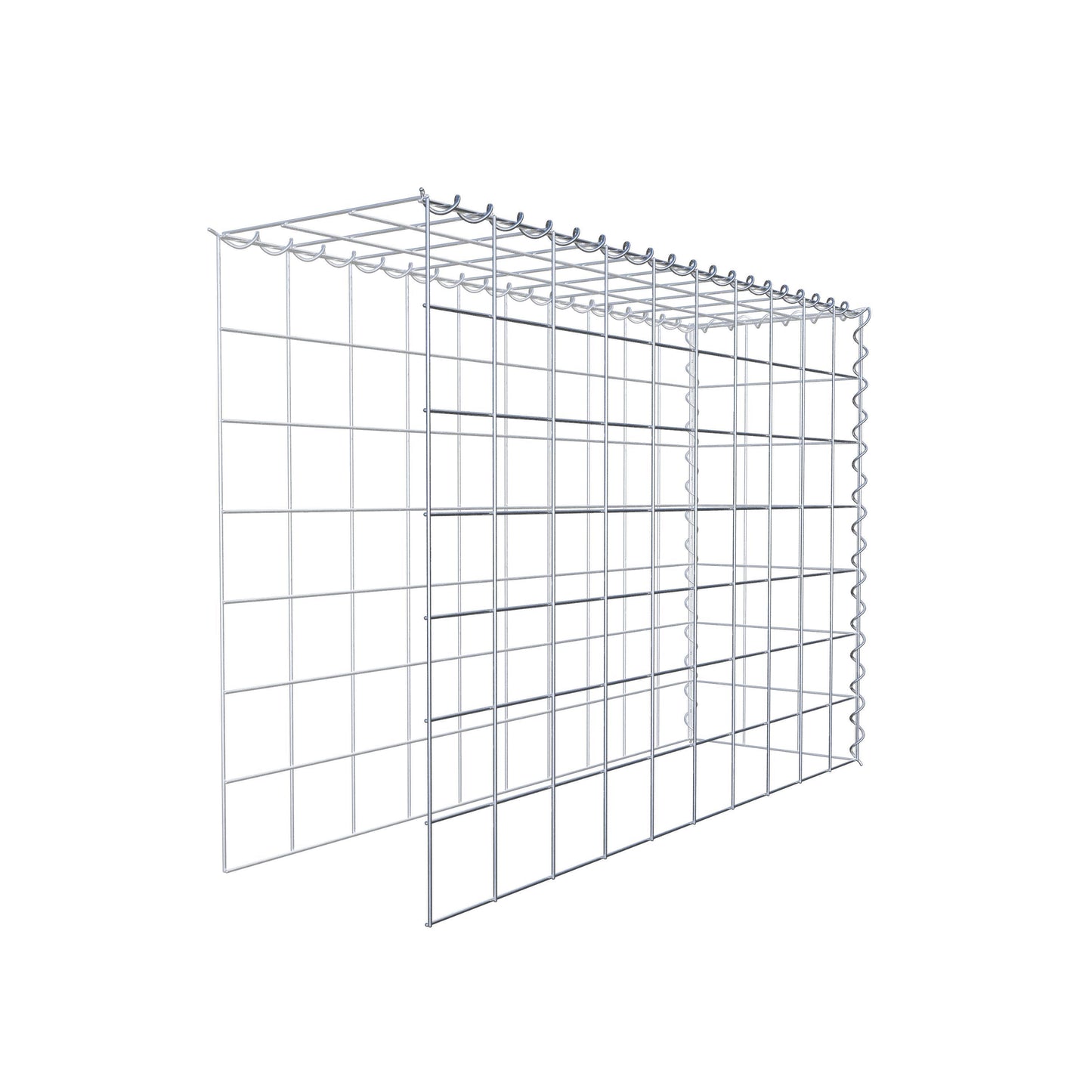 Aangebouwde schanskorf type 4 100 cm x 70 cm x 30 cm (L x H x D), maaswijdte 10 cm x 10 cm, spiraal