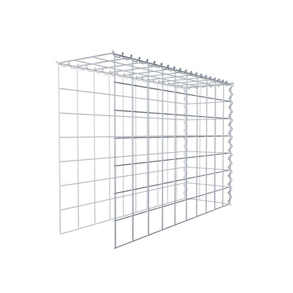 Aangebouwde schanskorf type 4 100 cm x 70 cm x 30 cm (L x H x D), maaswijdte 10 cm x 10 cm, spiraal