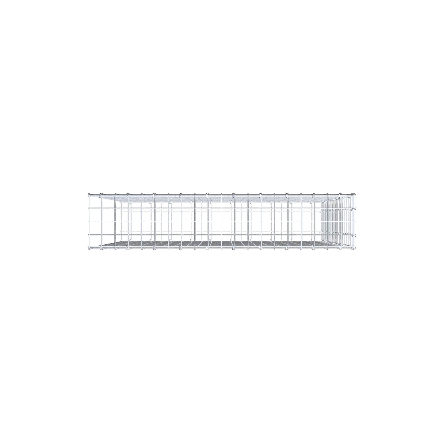Bevestigbare schanskorf type 2 100 cm x 100 cm x 20 cm (L x H x D), maaswijdte 5 cm x 5 cm, C-ring